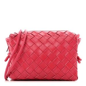 Nappa Intrecciato Mini Loop Camera Bag Cranberry